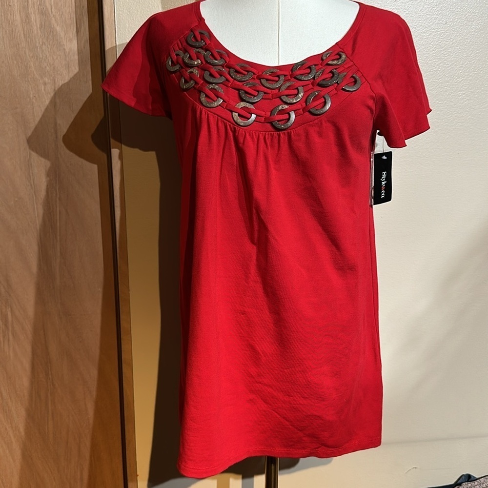 Style & Co Vibrant Red top Ibiza